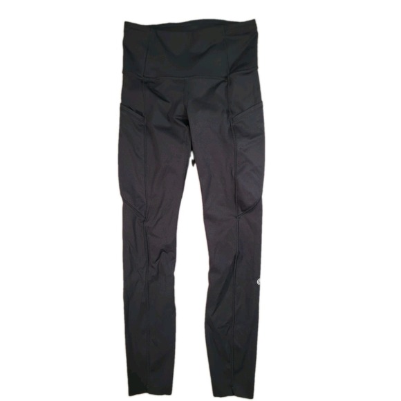 lululemon athletica Pants - Lululemon Fast and Free High Rise Tights 25 Black Stretch Size 2 Drop In Pocket